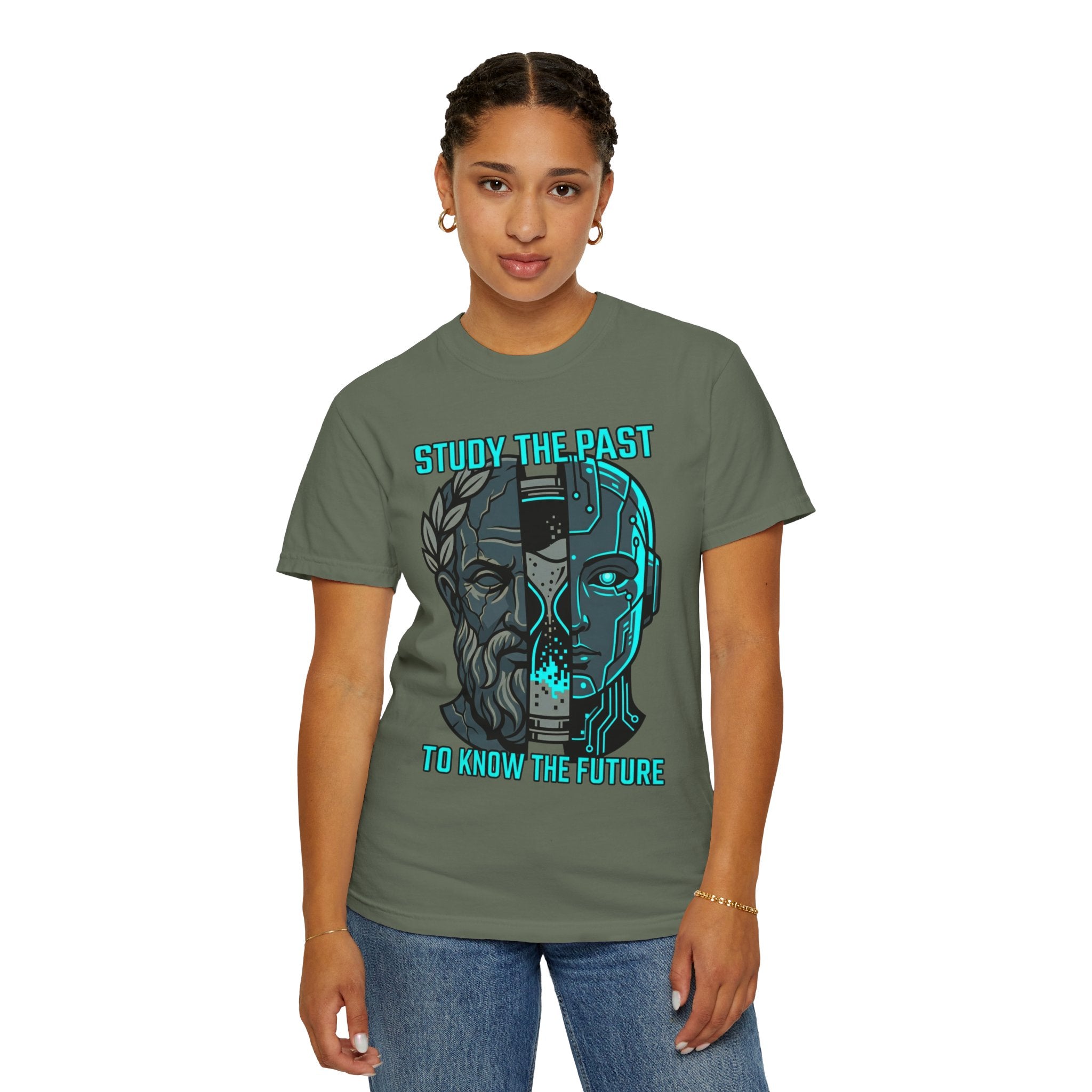 "Study the Past Know the Future" Unisex Garment-Dyed Tee