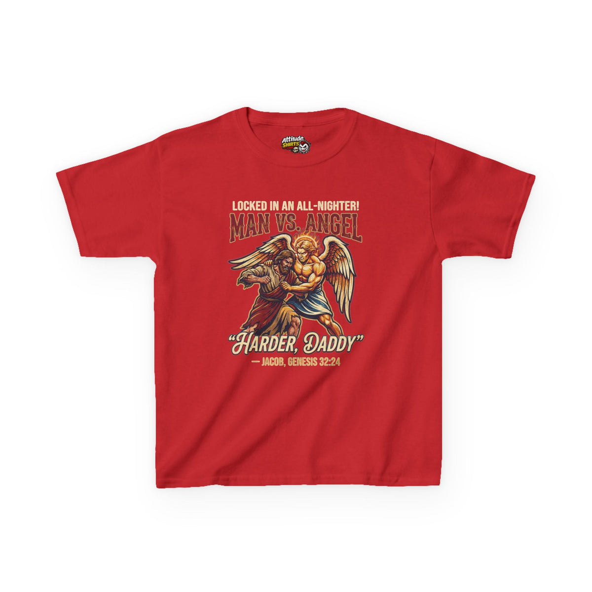 Good Book Series Man vs Angel Kids Tee