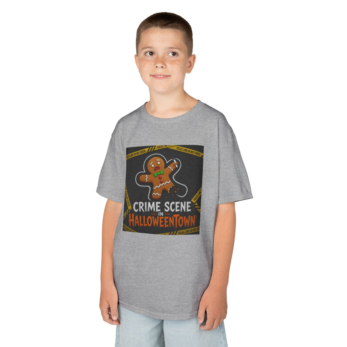 Color: Sport Grey | Crime Scene in Halloweentown Kids Tee