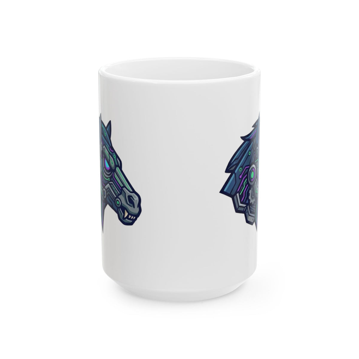 "Cyber Mustang" White Ceramic Mug — Graphic