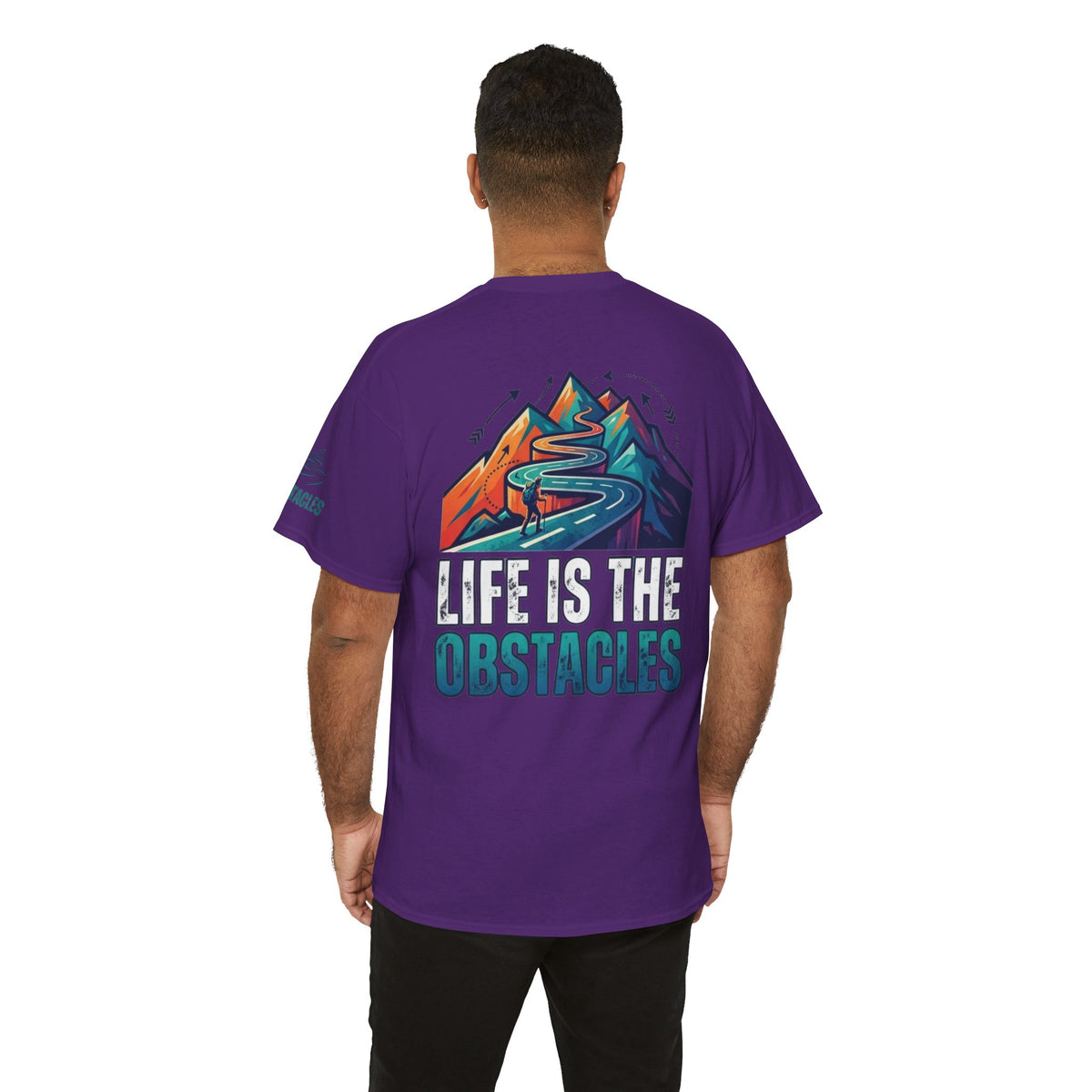 Color: Purple | Life Is The Obstacles Premium Graphic Tee