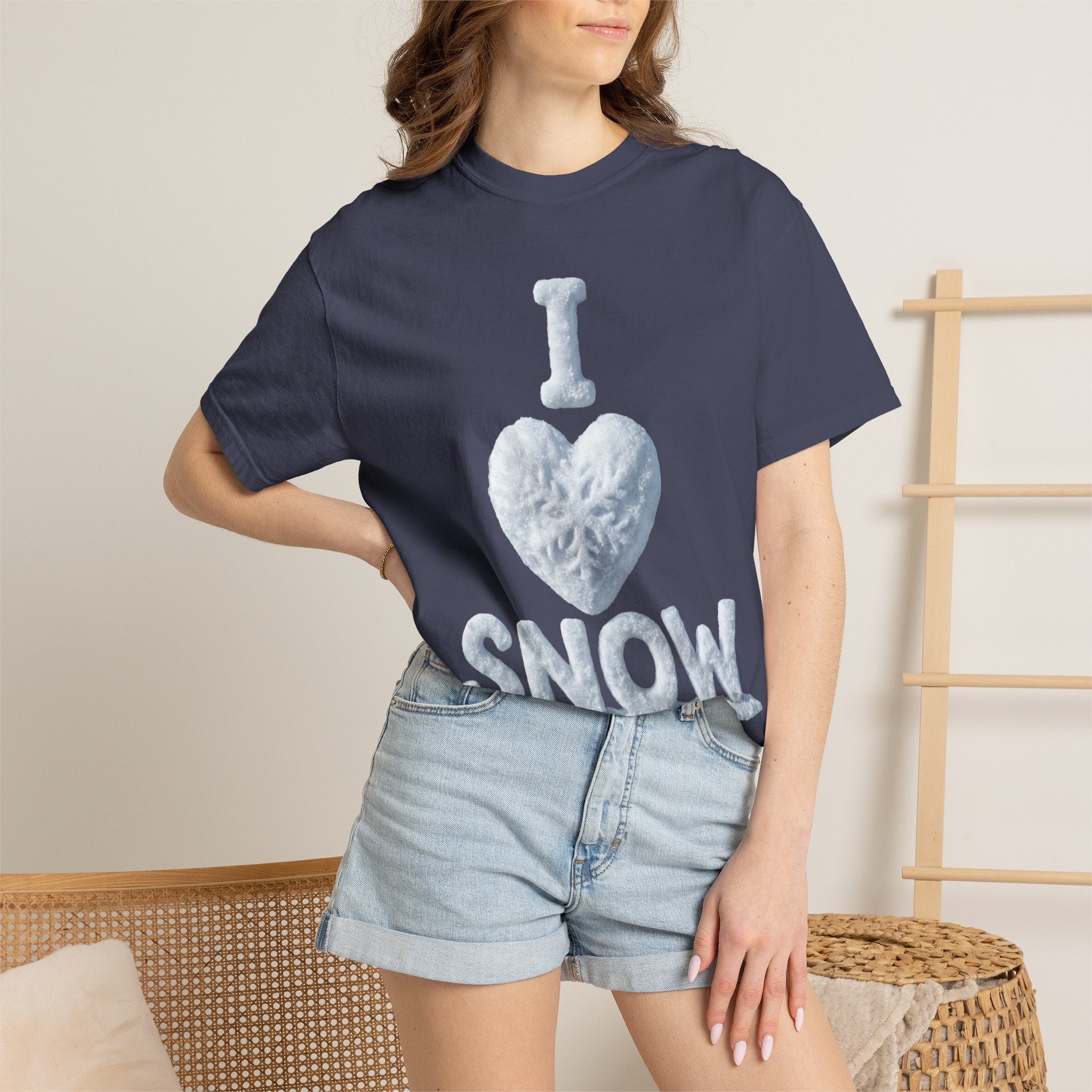 "I Love Snow" Unisex Garment-Dyed T-shirt