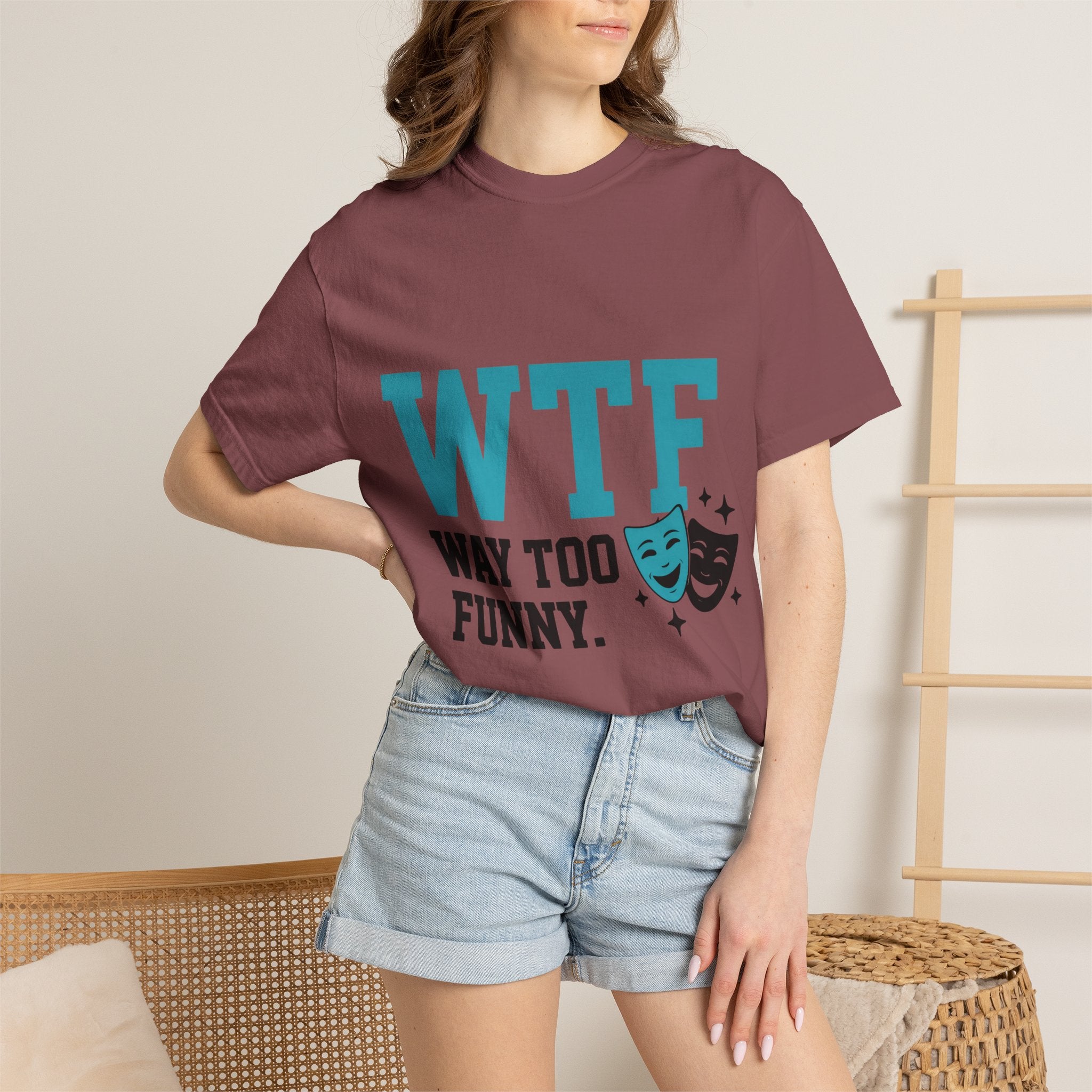 "WTF Way Too Funny - Black" Unisex Garment-Dyed T-shirt