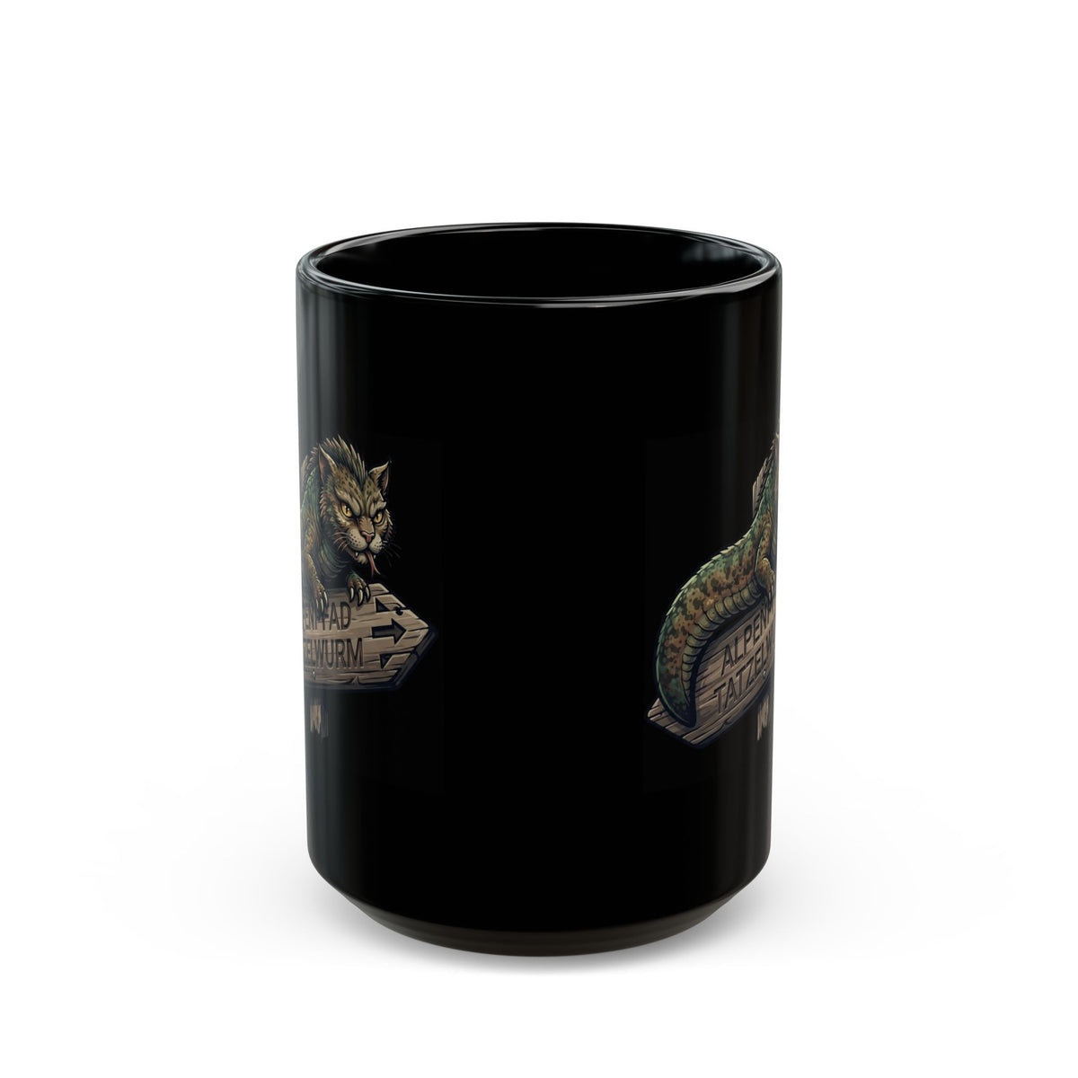 "Tatzelwurm (Alpine Europe)" Black Ceramic Mug