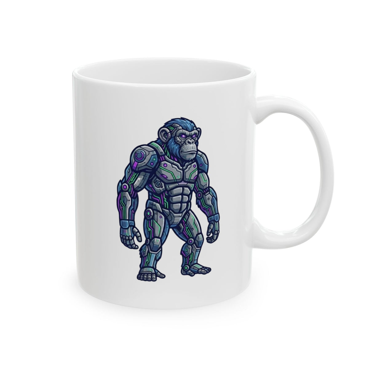 "Cyber Chimp" White Ceramic Mug