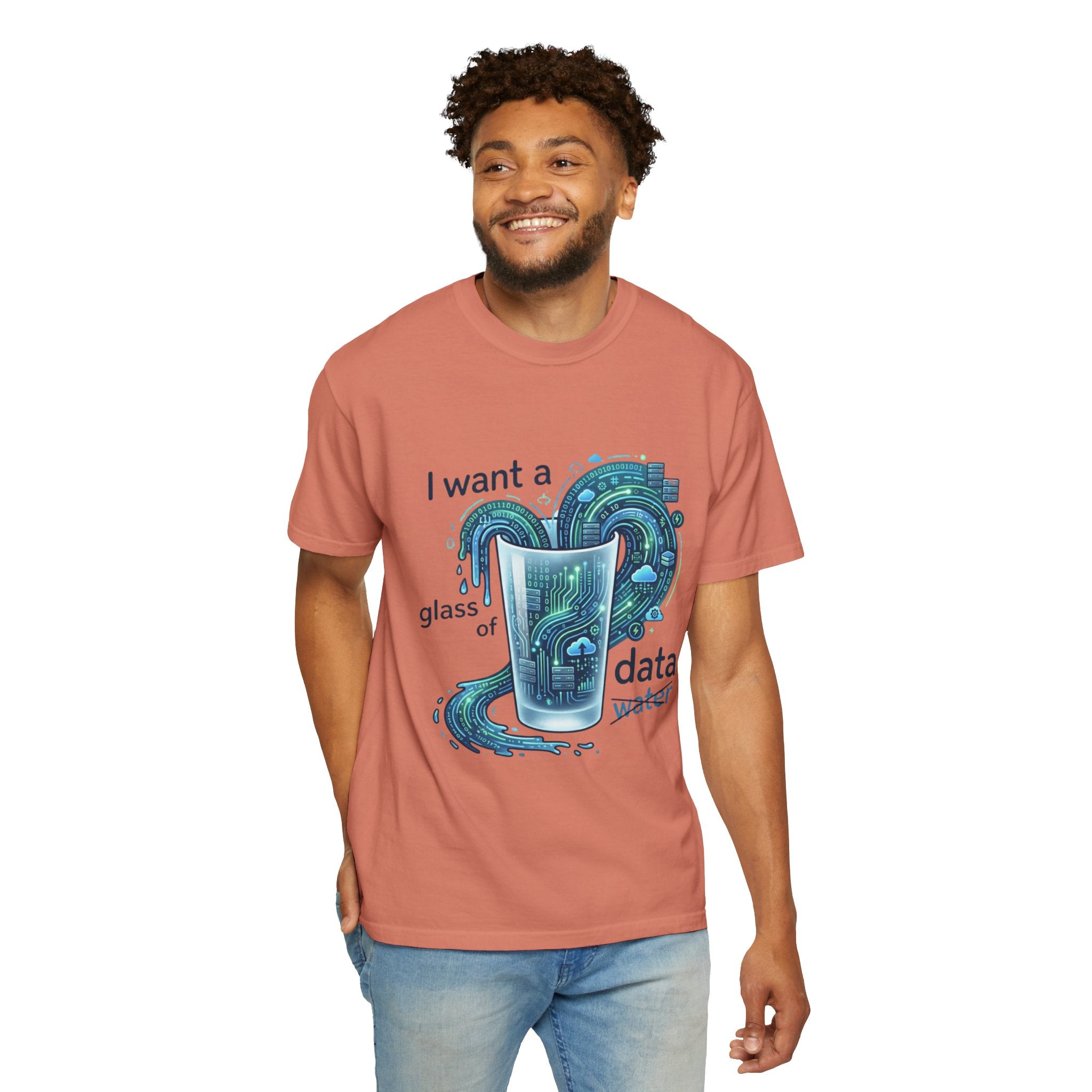 "Data Not Water" Unisex Garment-Dyed Tee