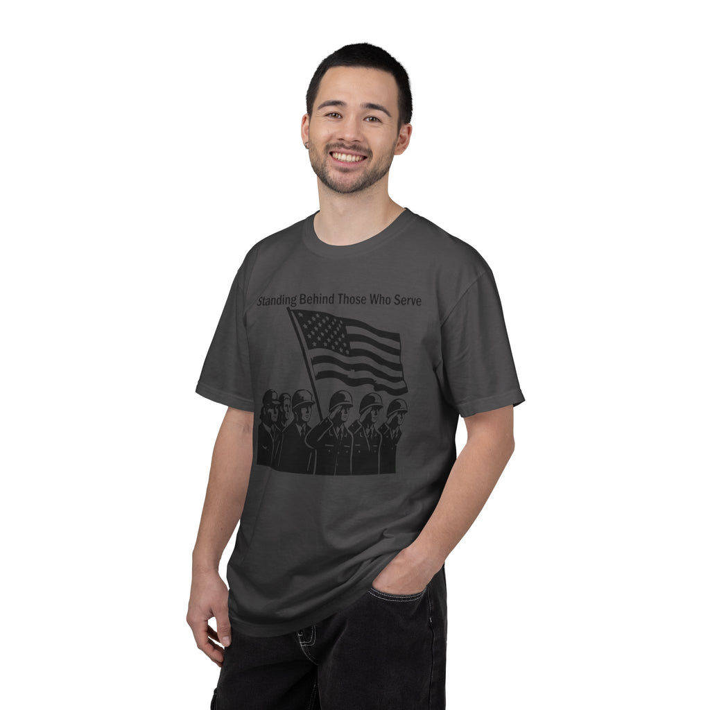 "Standing Behind Those Who Serve" Unisex Garment-Dyed T-shirt