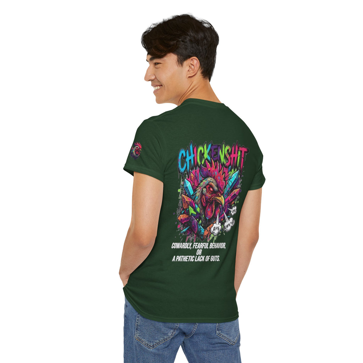 Color: Forest Green | Chickenshit Premium Graphic Tee