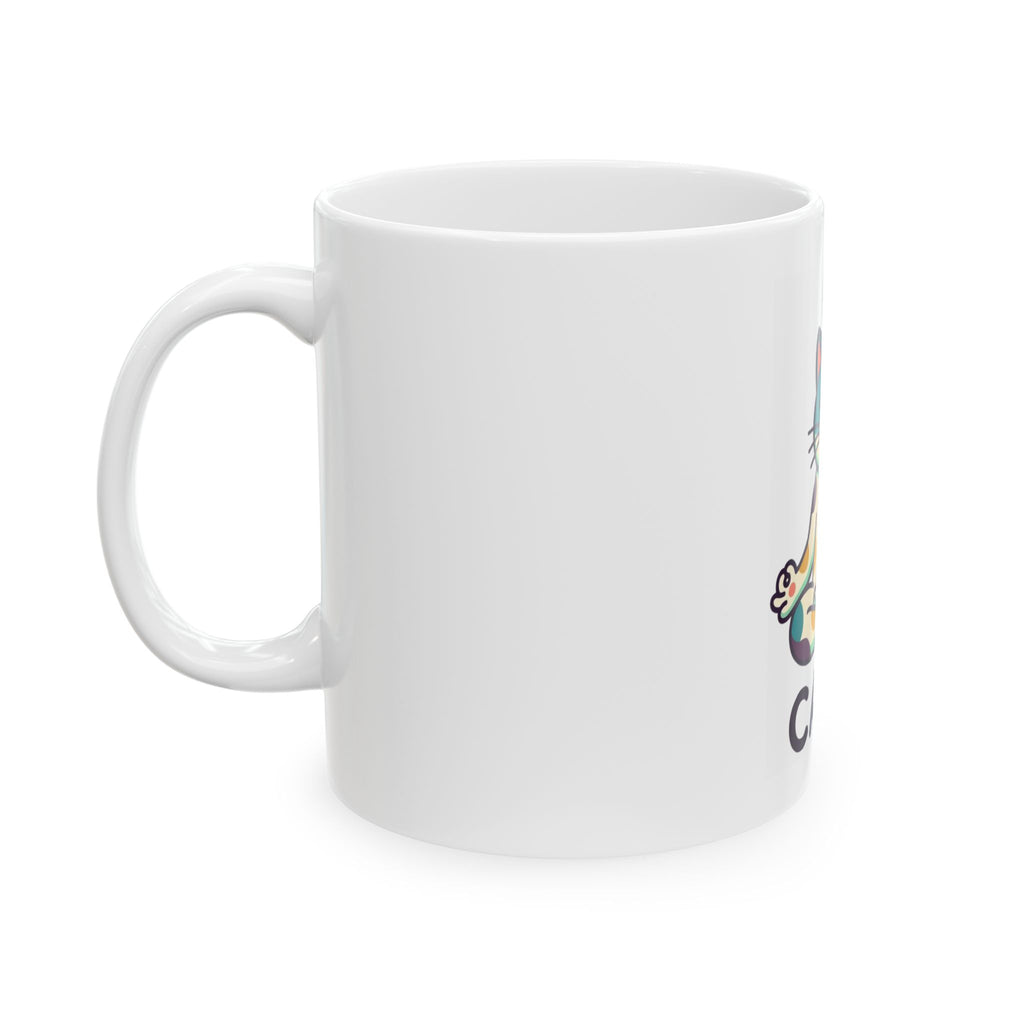 "Cat CALM" White Ceramic Mug