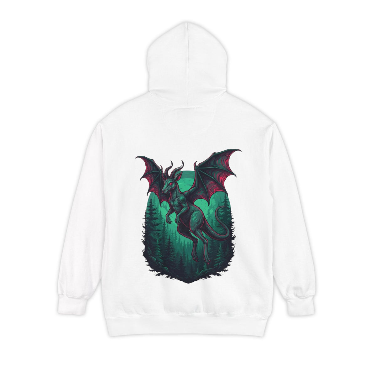 Color: White | The Jersey Devil (New Jersey, USA) Garment-Dyed Hoodie
