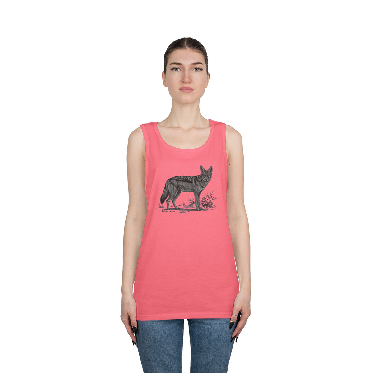 "Pencil Sketch Art Coyote" Tank Top