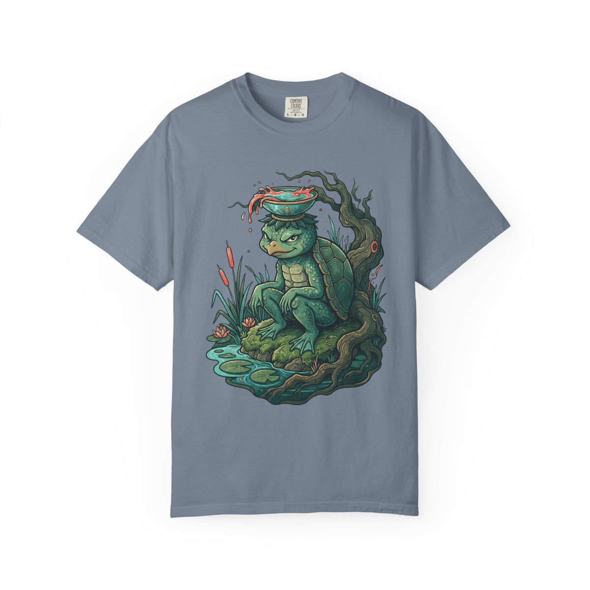 Color: Blue Jean | Kappa (Japanese Folklore) Unisex Garment-Dyed Tee