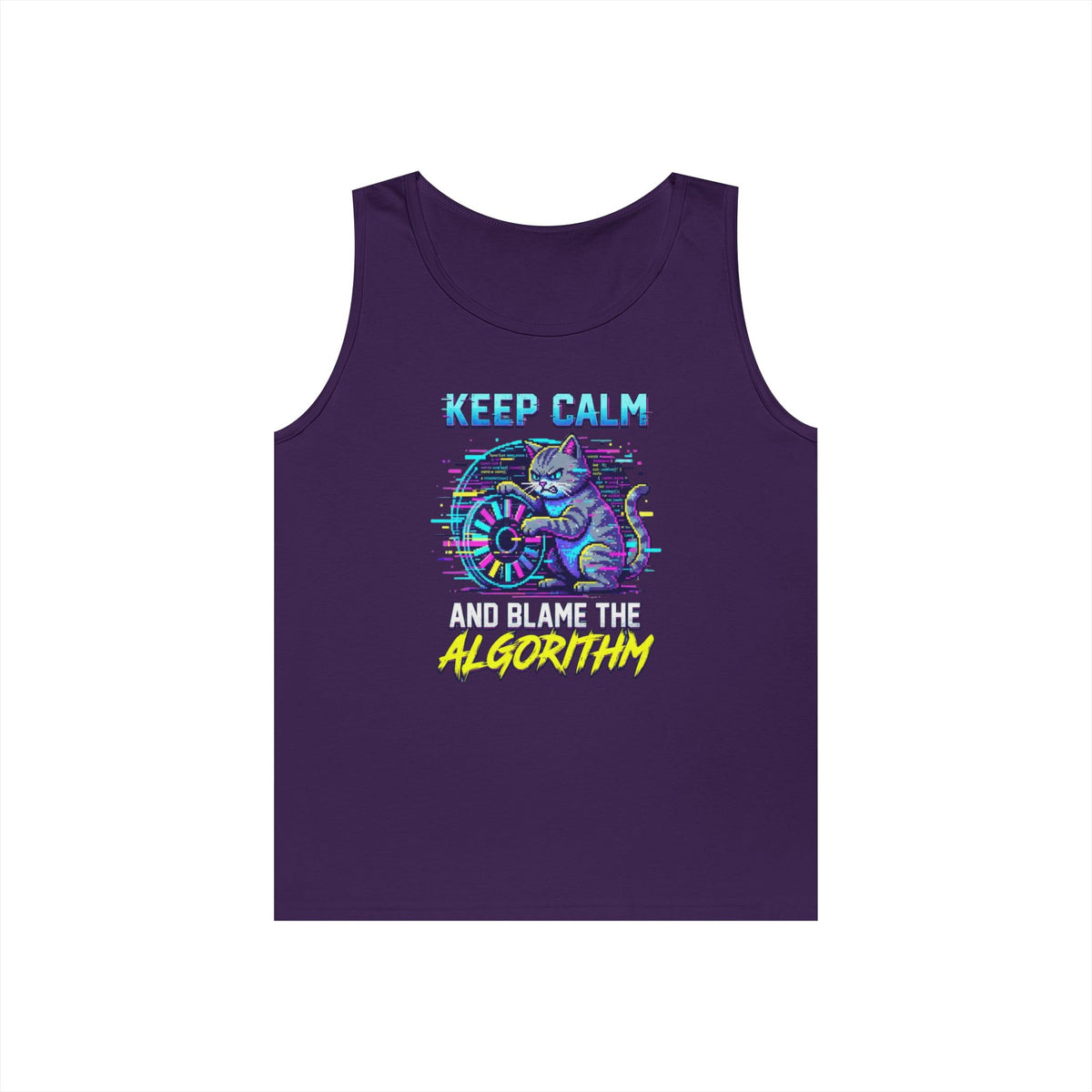 Color: Purple | Keep Calm And Blame The Algorithm Tank Top