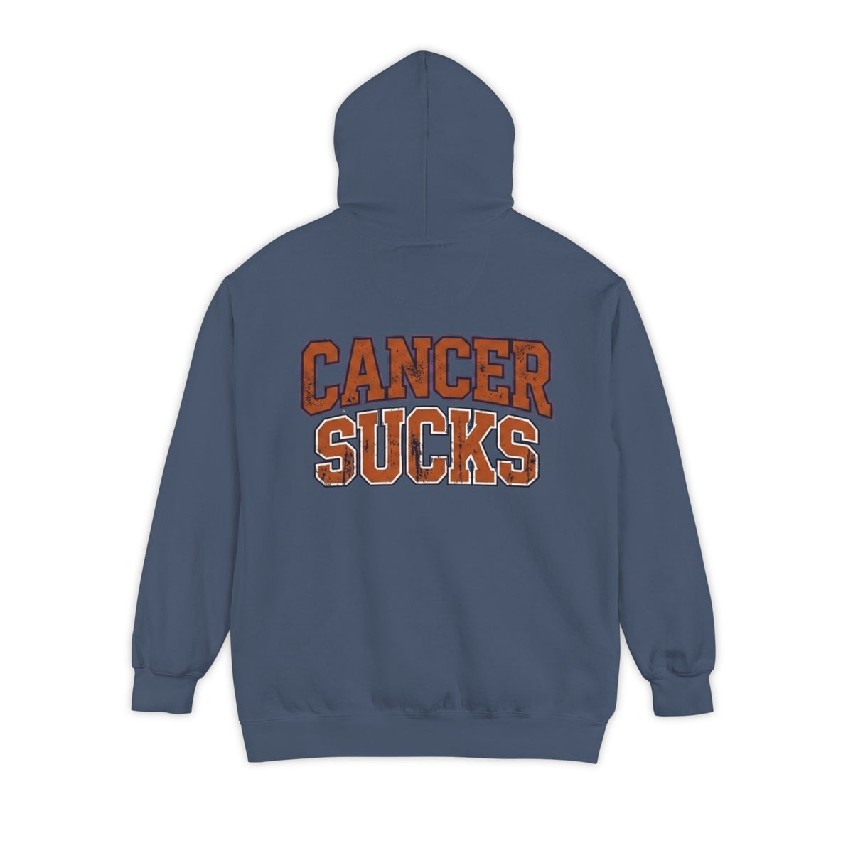 Color: Denim | Cancer Sucks Garment-Dyed Hoodie