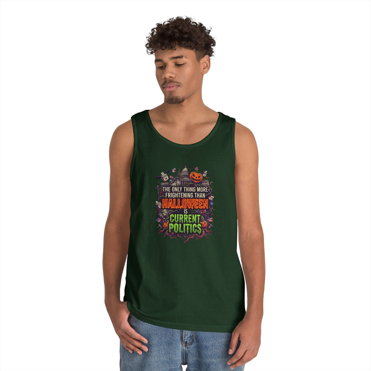 Color: Forest Green | Current Politics Tank Top