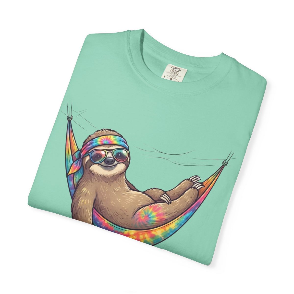 "Hippy Sloth" Unisex Garment-Dyed Tee