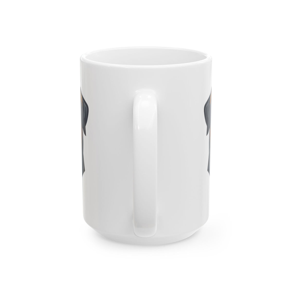"Rottweiler Rulers Confident Powerful" White Ceramic Mug — Graphic