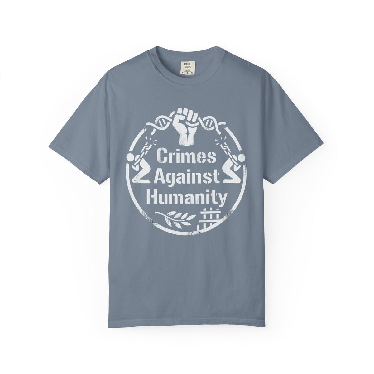 Color: Blue Jean | Crimes Against Humanity Unisex Garment-Dyed Tee