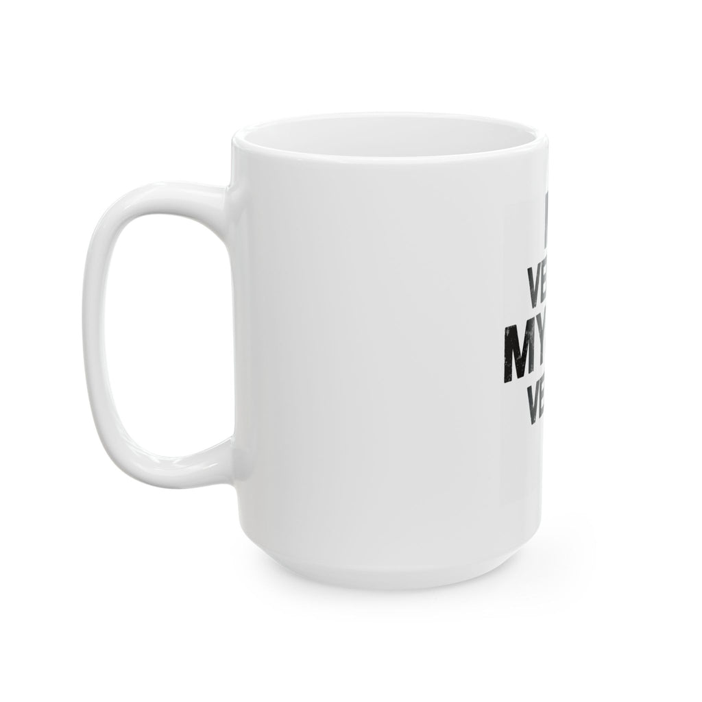 "Me vs Myself vs I" White Ceramic Mug
