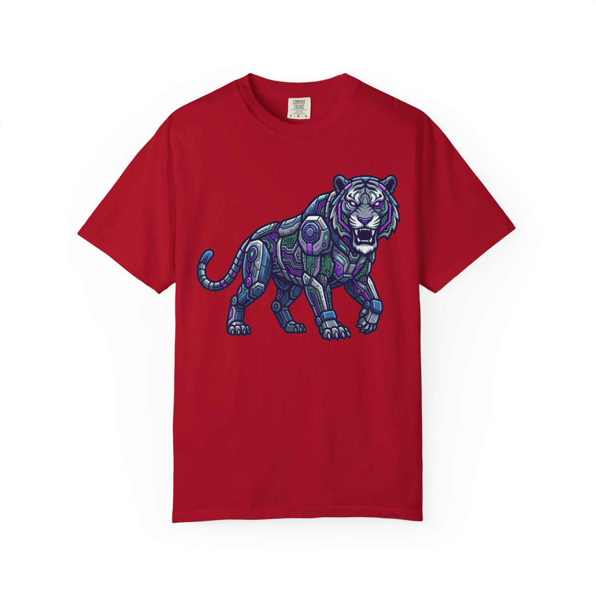 Color: Red | Cyber Tiger Unisex Garment-Dyed Tee