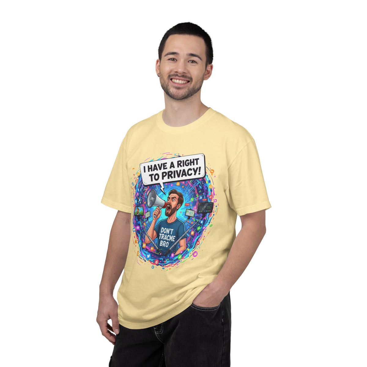 Color: Banana | The Right to Privacy  Unisex Garment-Dyed T-shirt