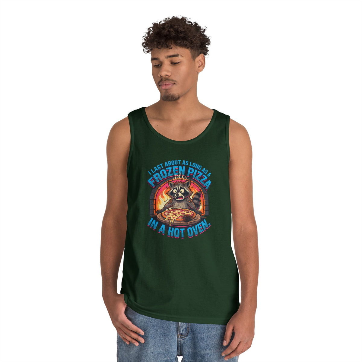 Color: Forest Green | Frozen Pizza in a Hot Oven Tank Top