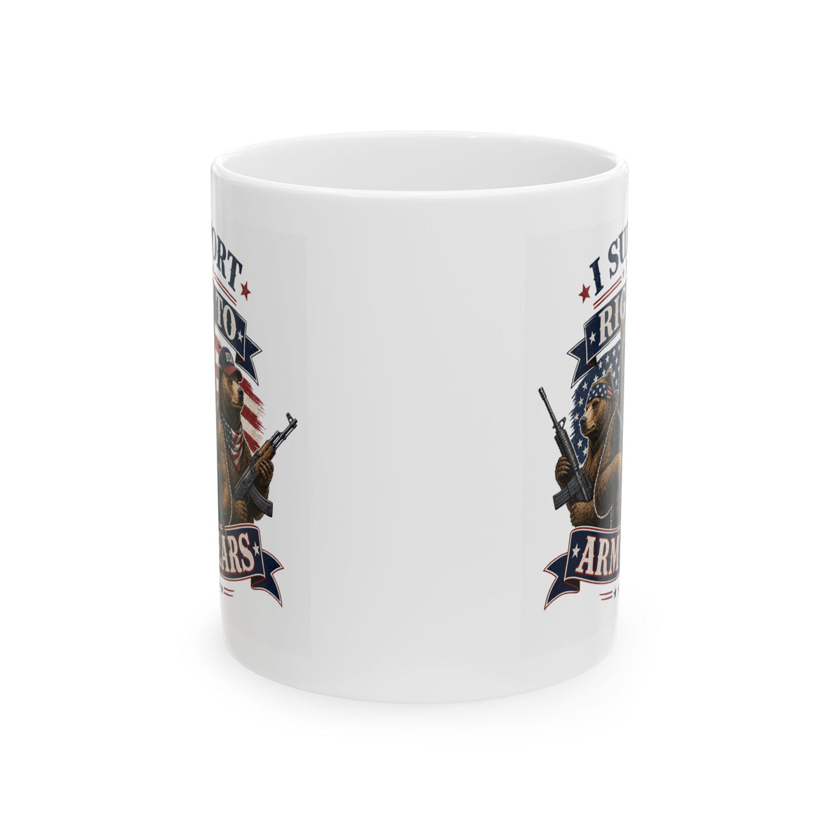 "Armed Bears" White Ceramic Mug