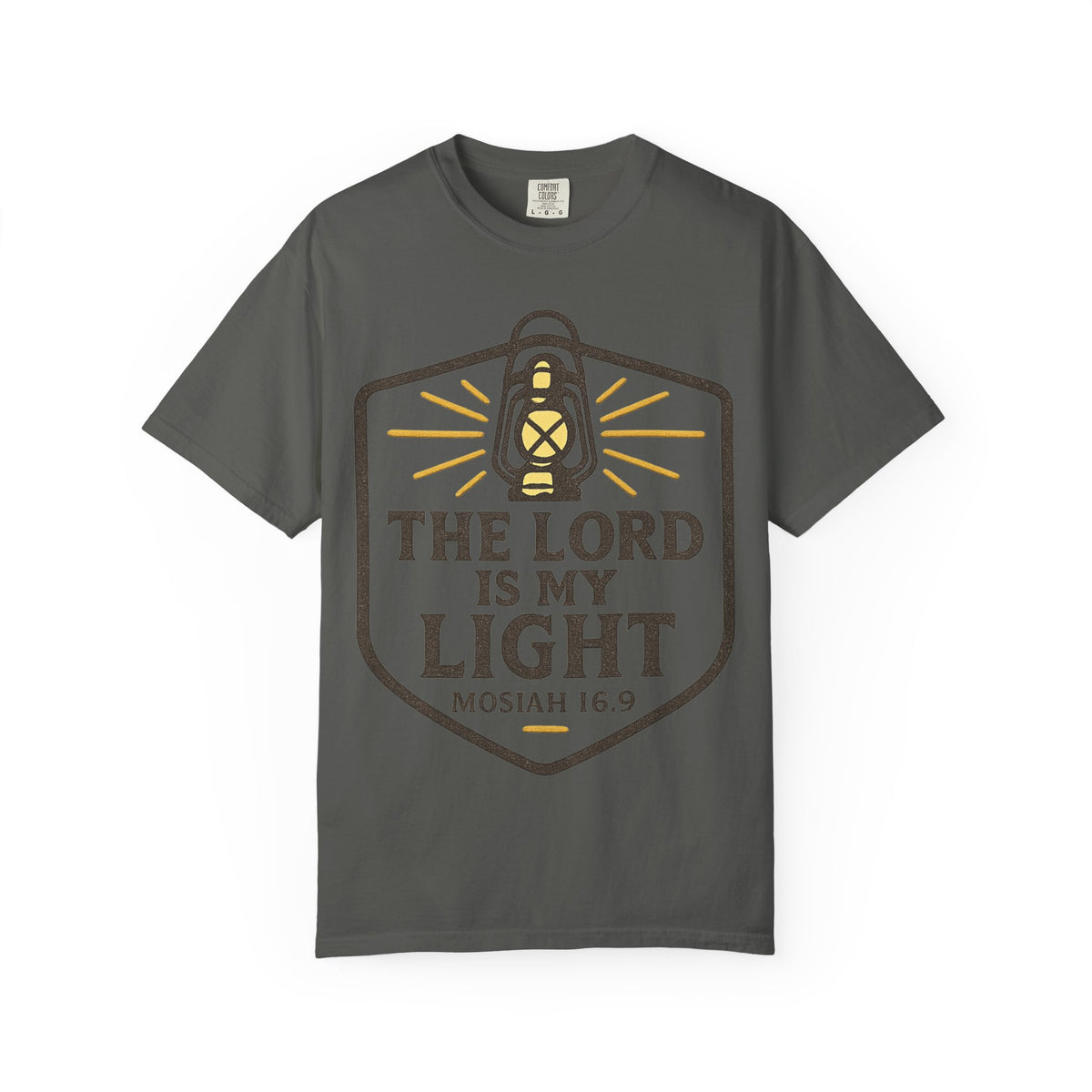 Color: Pepper | The Lord is My Light Unisex Garment-Dyed T-shirt