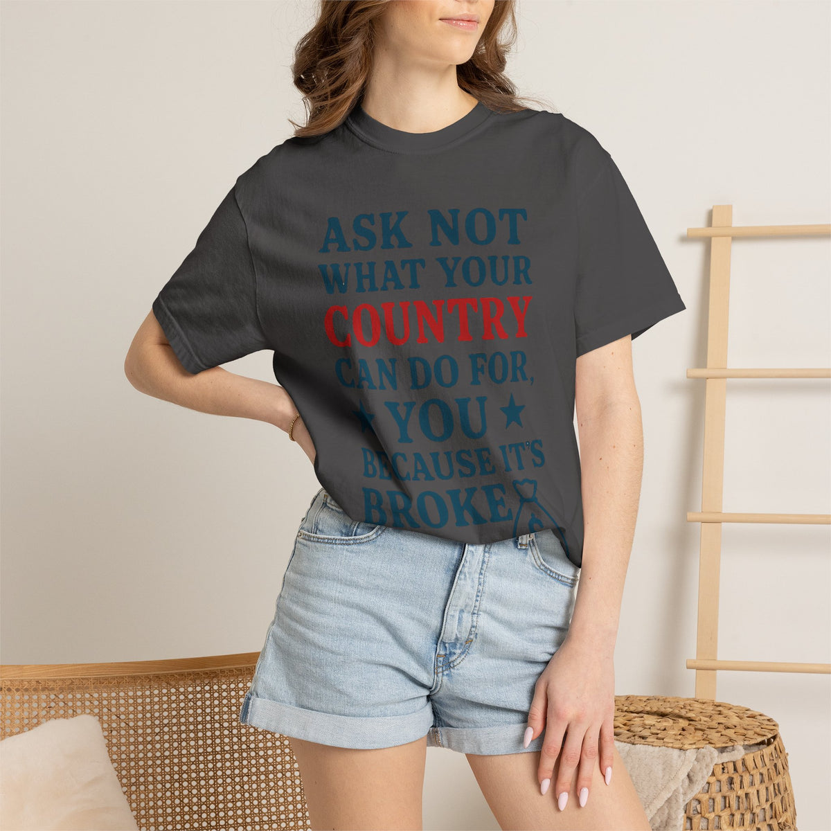 Color: Graphite | Because It’s Broke Unisex Garment-Dyed T-shirt