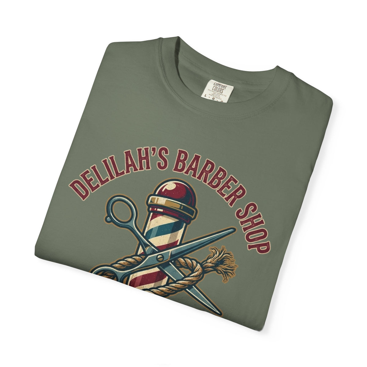 "Good Book Series Delilah's Barber Shop" Unisex Garment-Dyed Tee