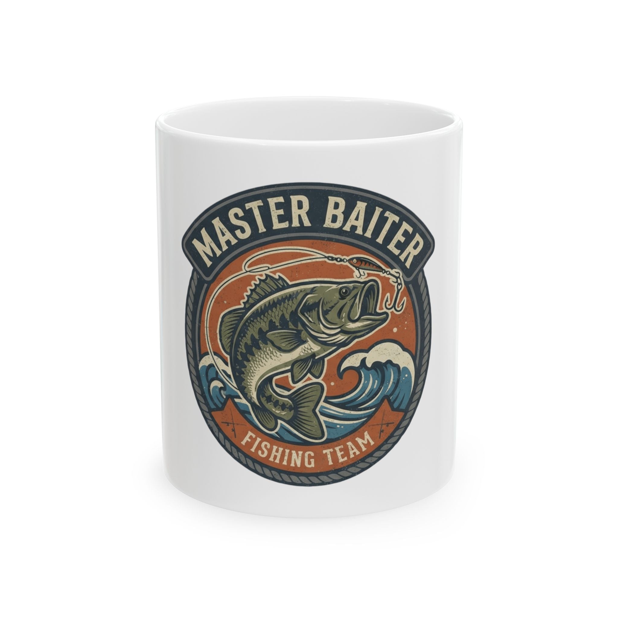 "Master Baiter" White Ceramic Mug — Graphic