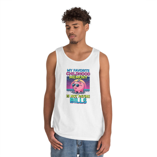 Color: White | Favortie Childhood Memories - Not Paying Bills Tank Top