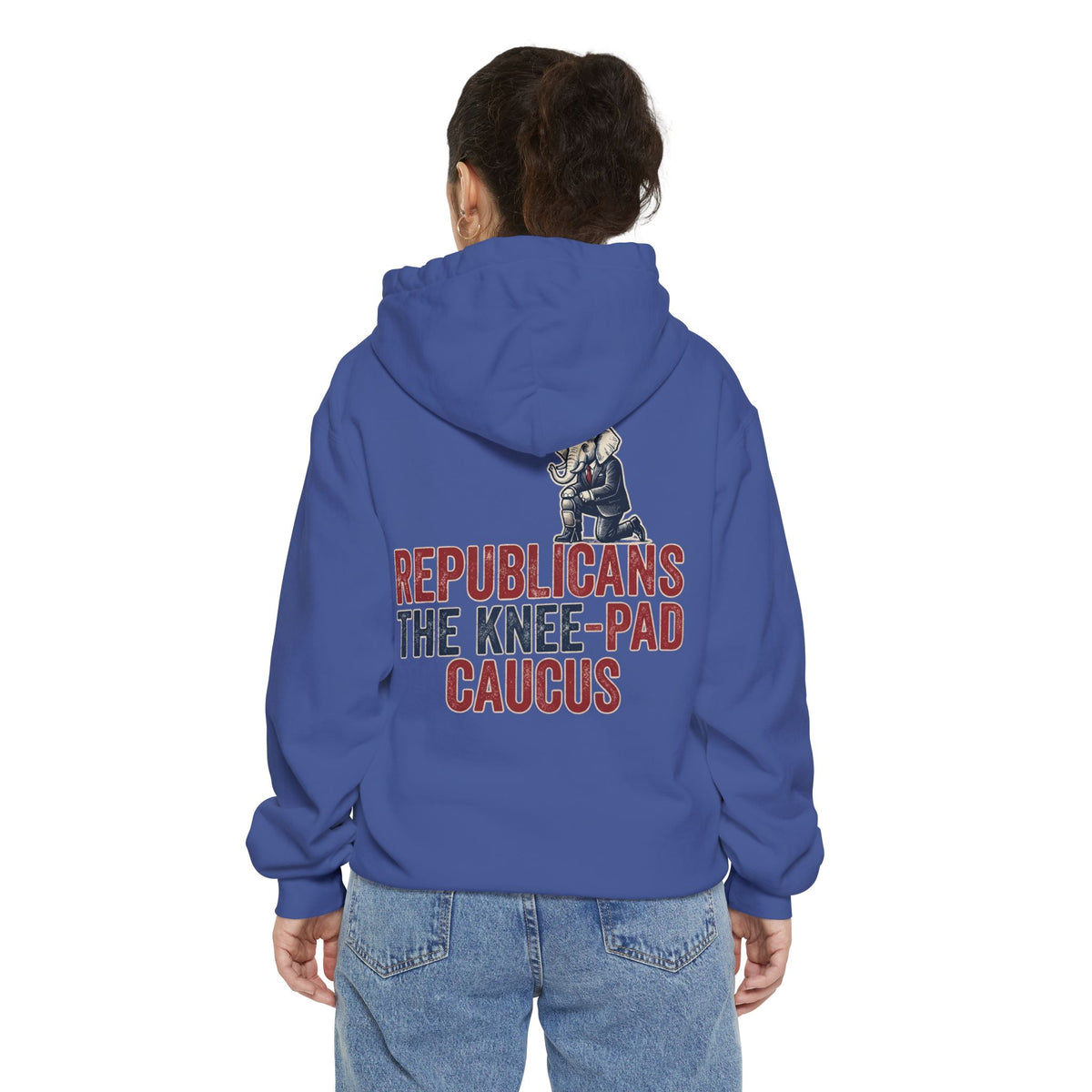 Color: Flo Blue | The Knee Pad Caucus Garment-Dyed Hoodie