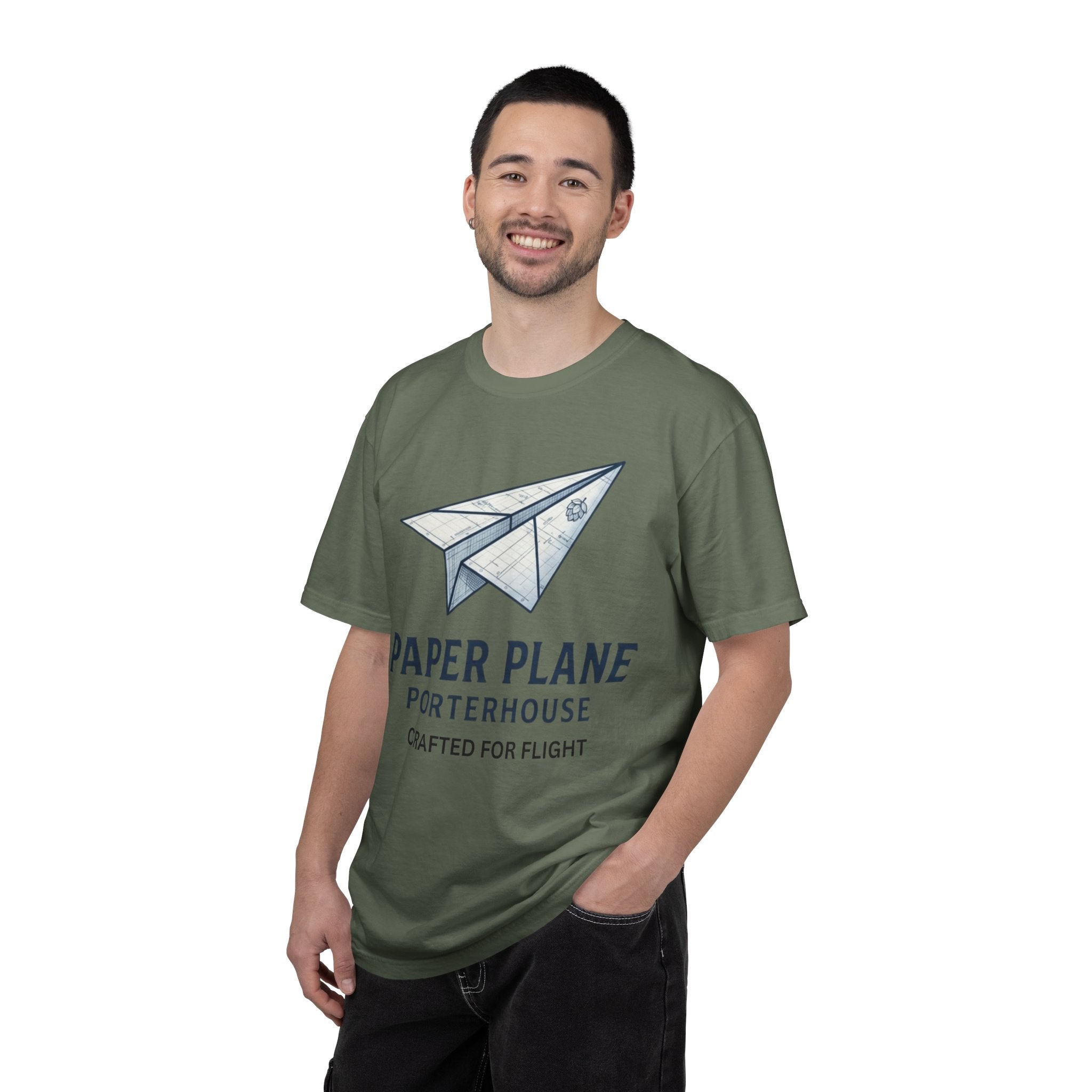 "Paper Plane Porterhouse" Unisex Garment-Dyed Tee