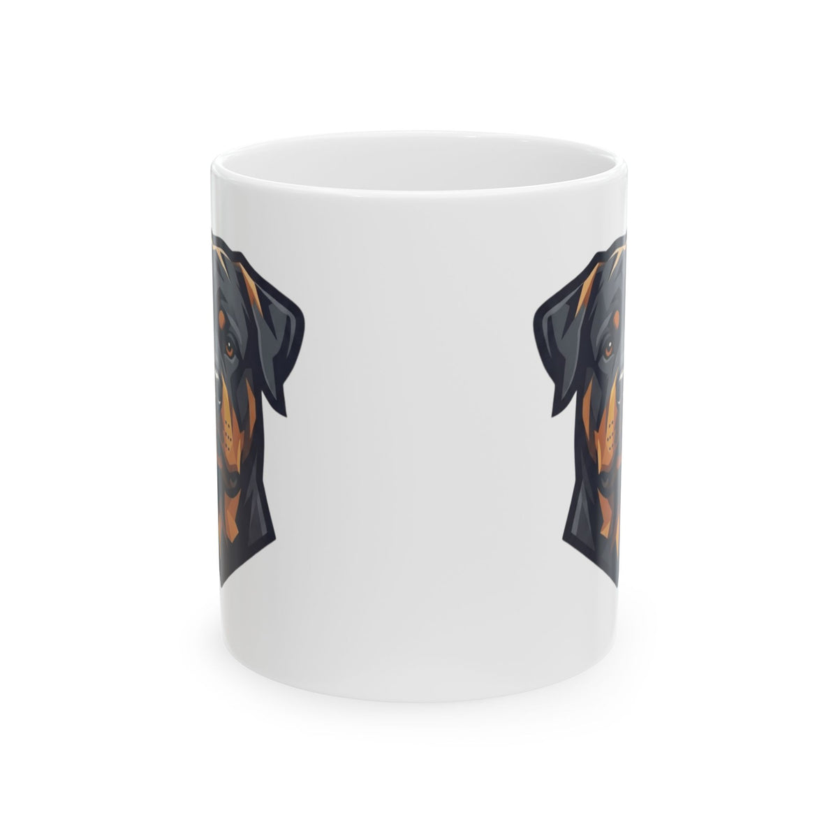 "Rottweiler Rulers Confident Powerful" White Ceramic Mug — Graphic