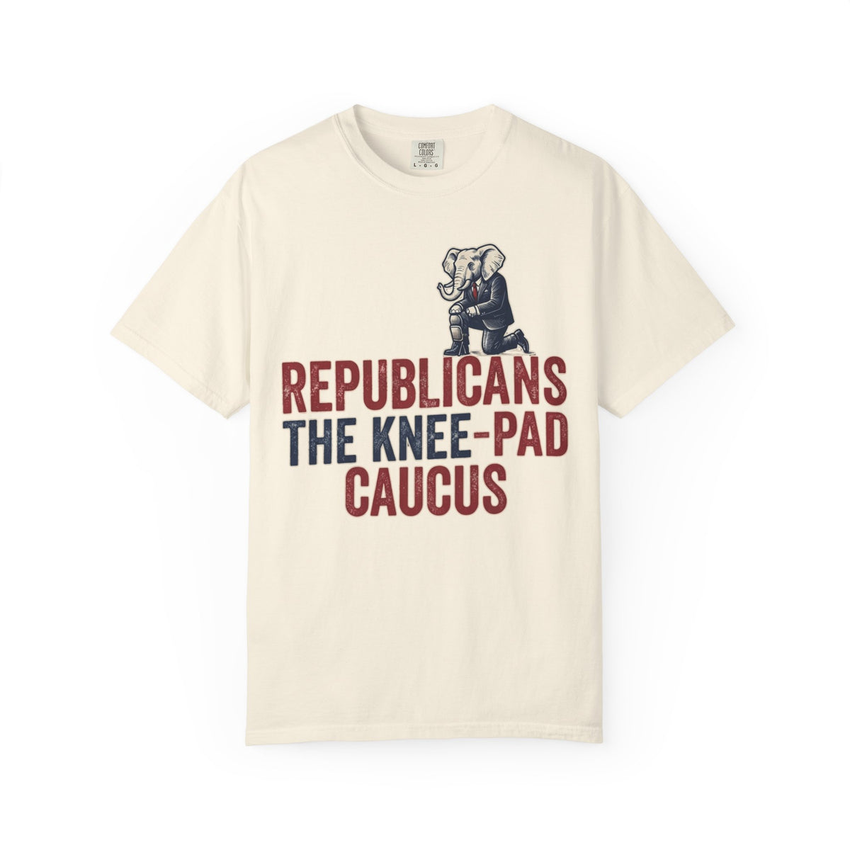 Color: Ivory | The Knee Pad Caucus Unisex Garment-Dyed Tee
