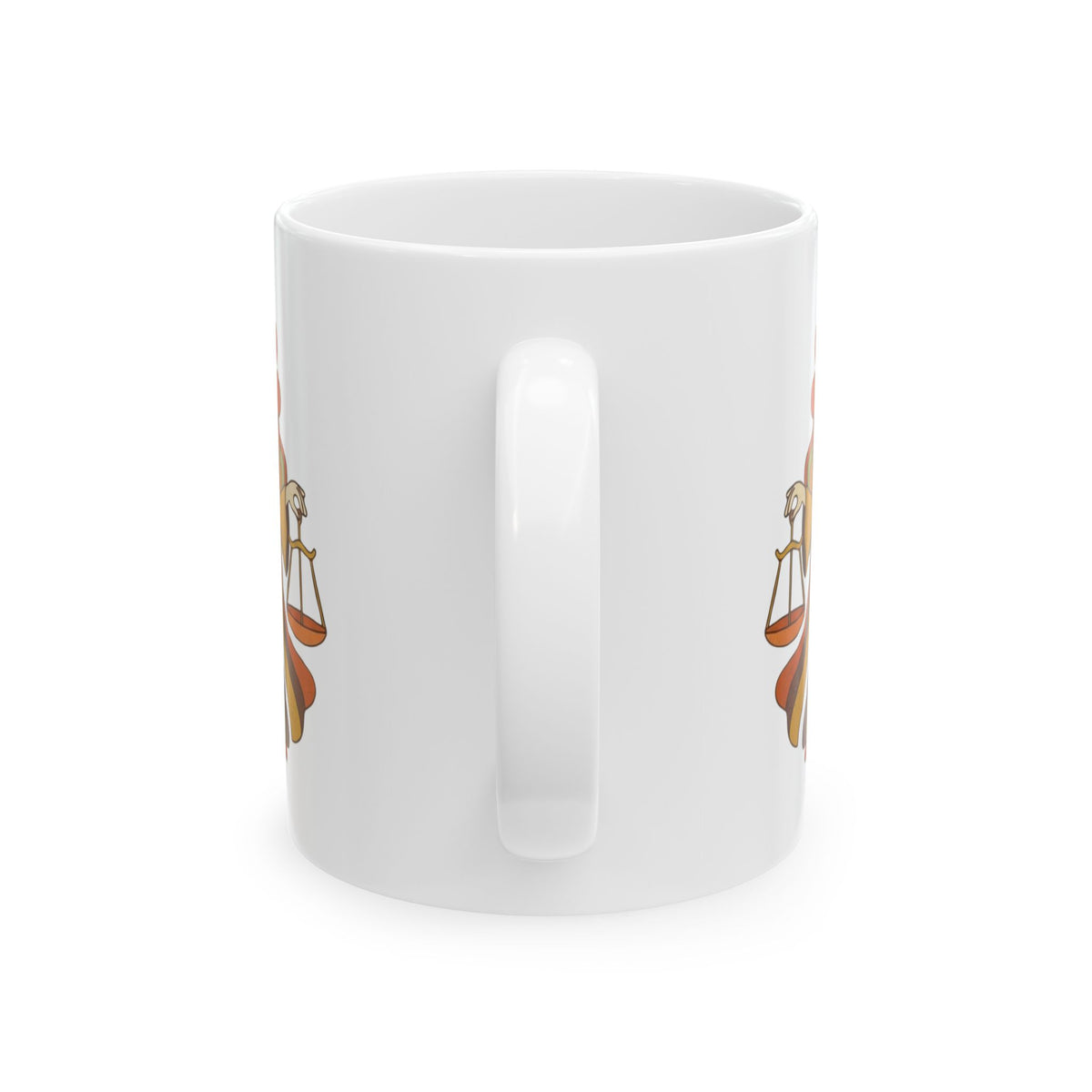 "Retro Mascot Groovy Libra" White Ceramic Mug — Graphic