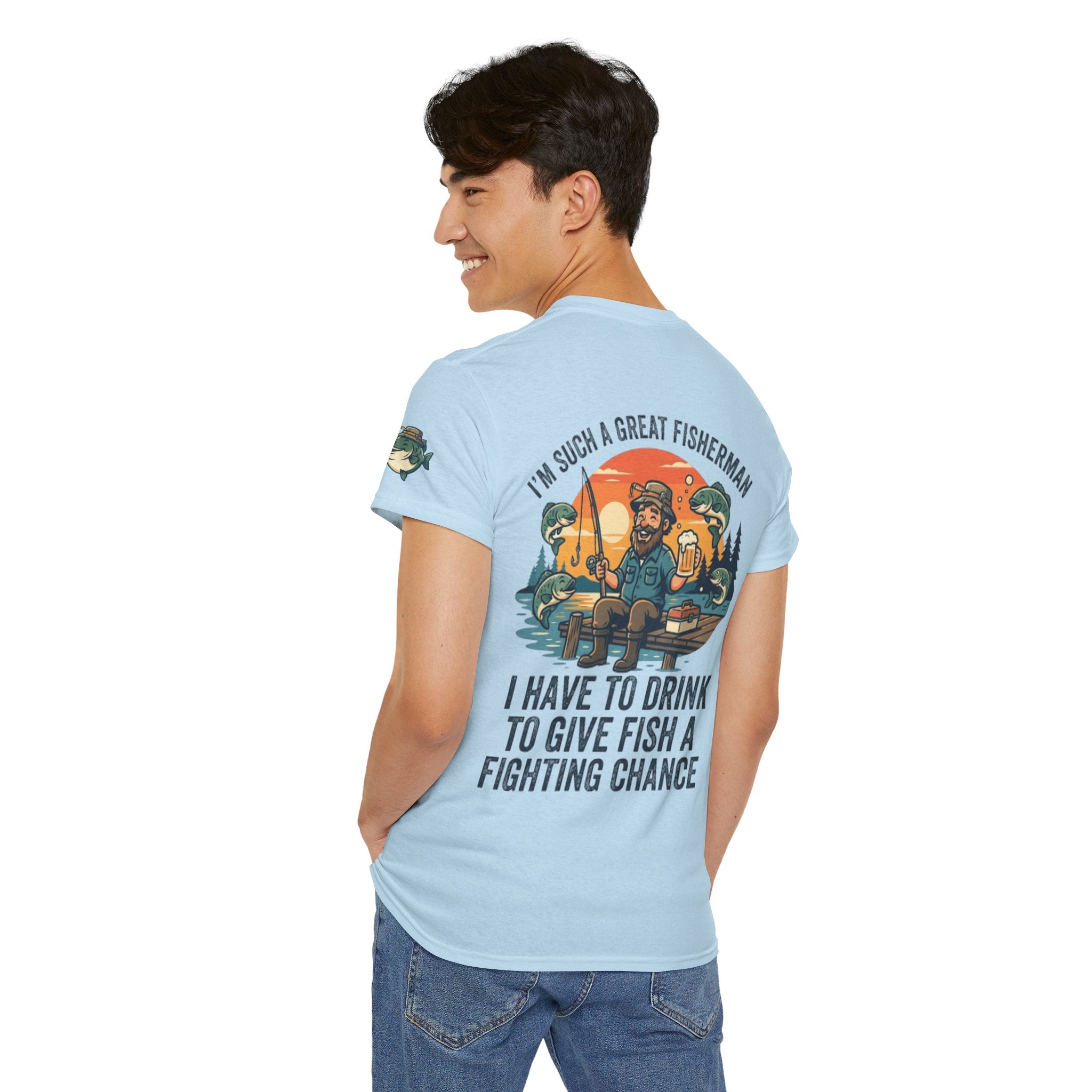 "Drink to Give Fish a Fighting Chance" Premium Graphic Tee