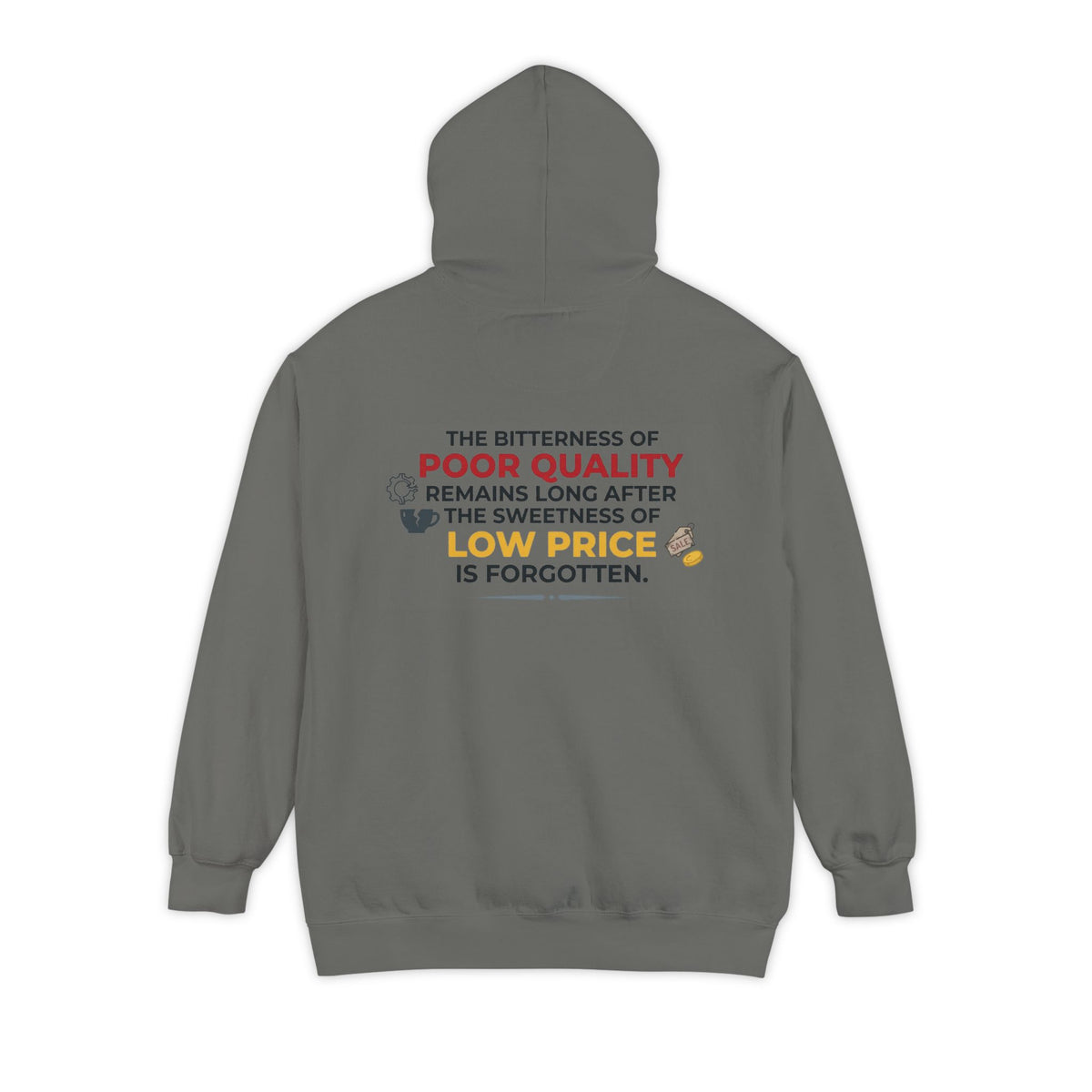 Color: Grey | Bitterness of Poor Quality Garment-Dyed Hoodie