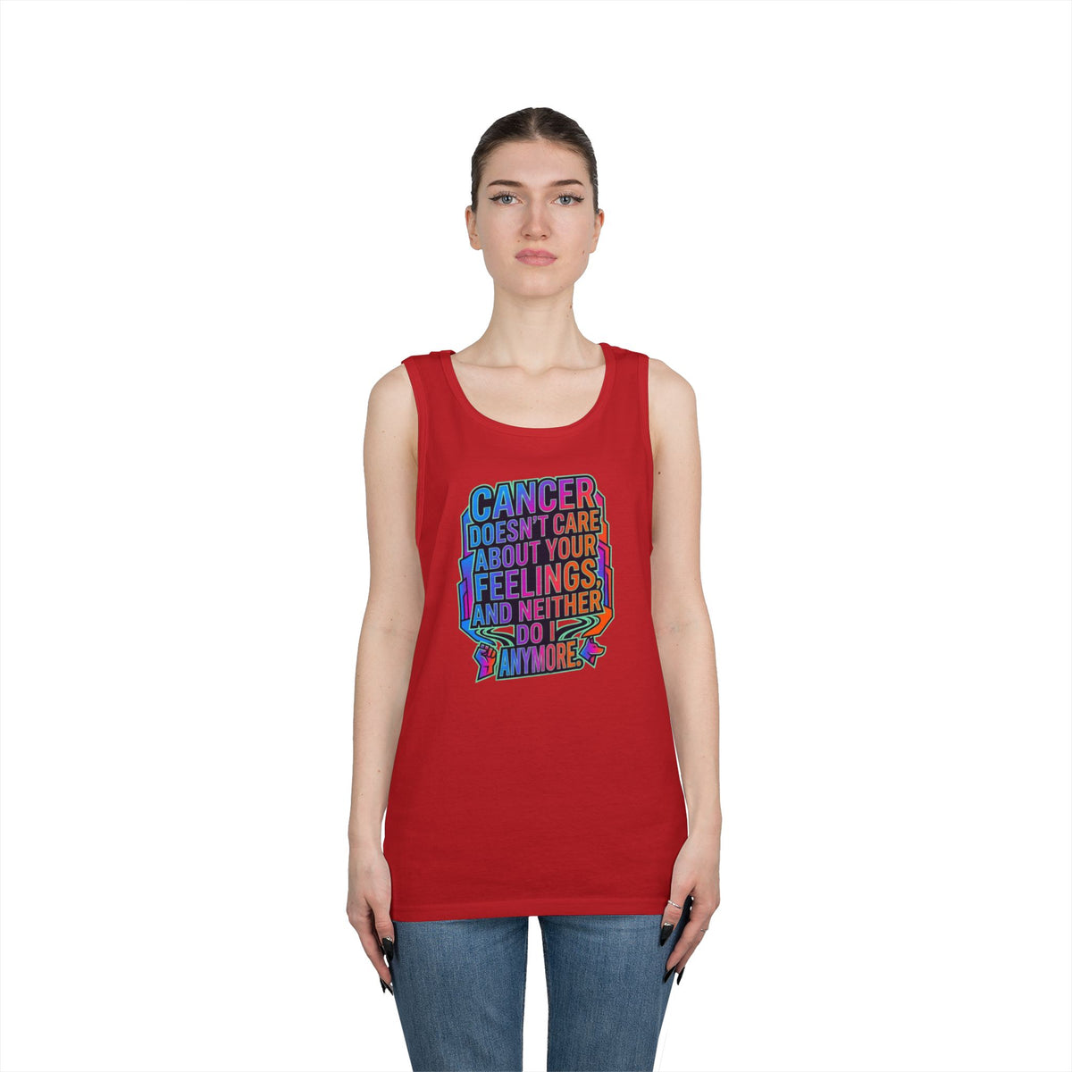 Color: Red | Cancer Doesn't Care About Your Feelings Tank Top
