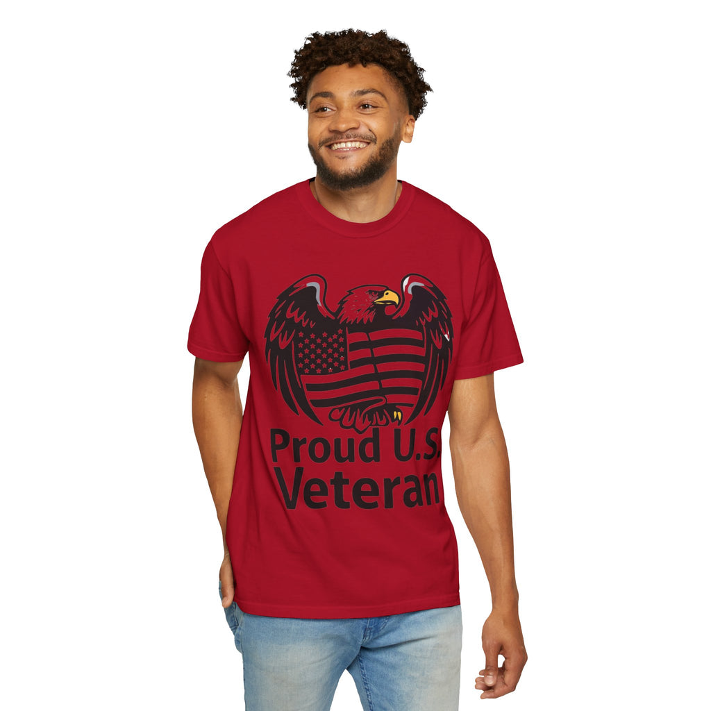"Proud US Veteran-2" Unisex Garment-Dyed T-shirt