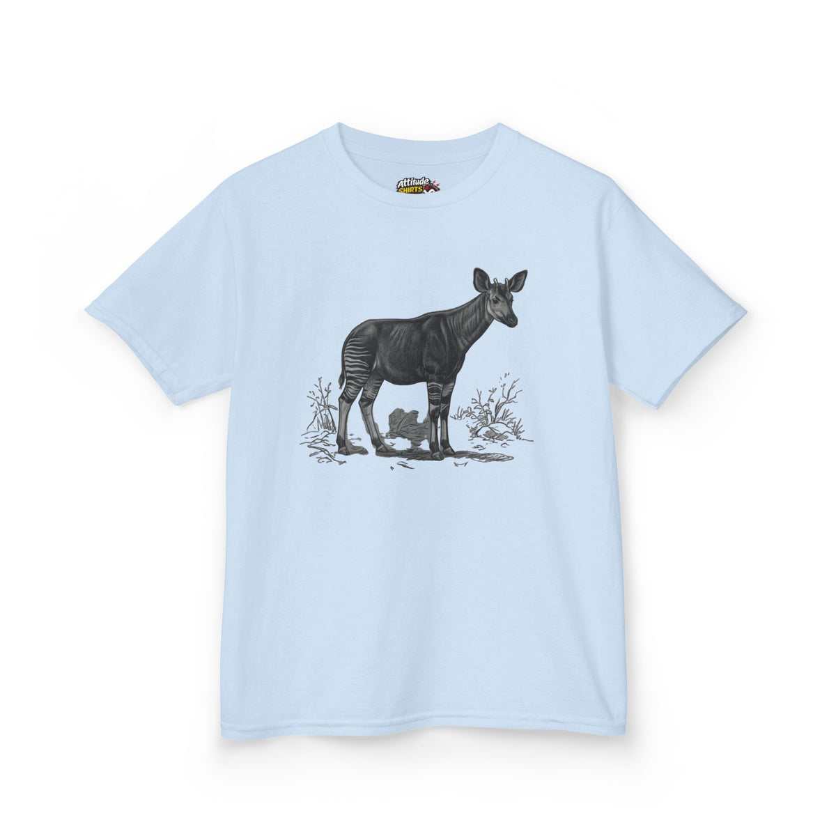 "Pencil Sketch Art Okapi" Kids Tee