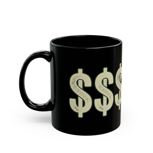 "Technically Wealthy" Black Ceramic Mug — Graphic