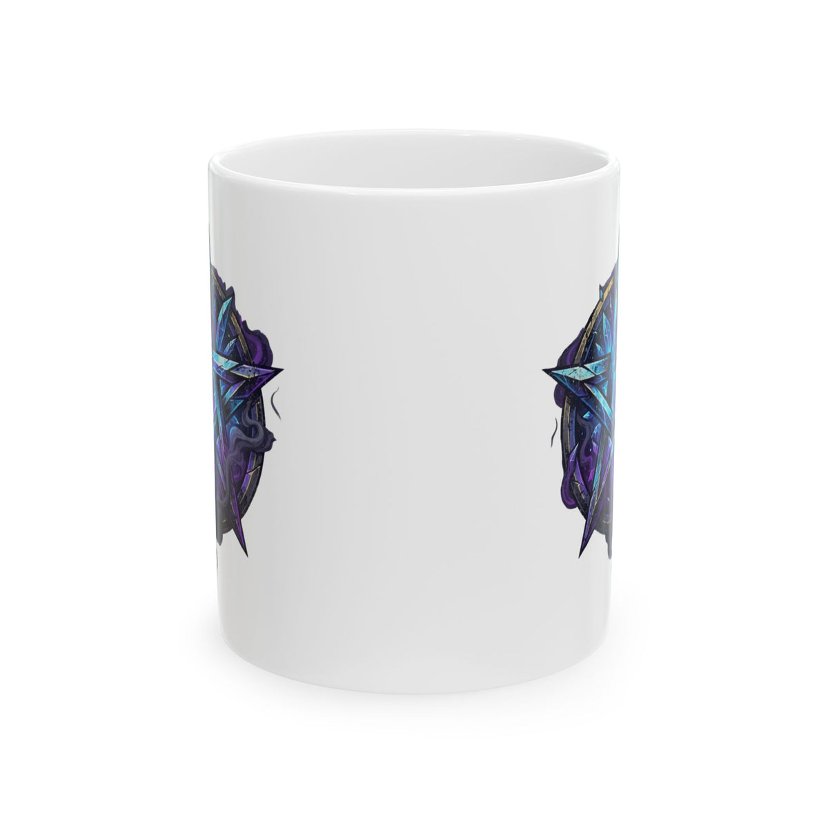 "Cosmic Spectrum Pentacle" White Ceramic Mug — Graphic