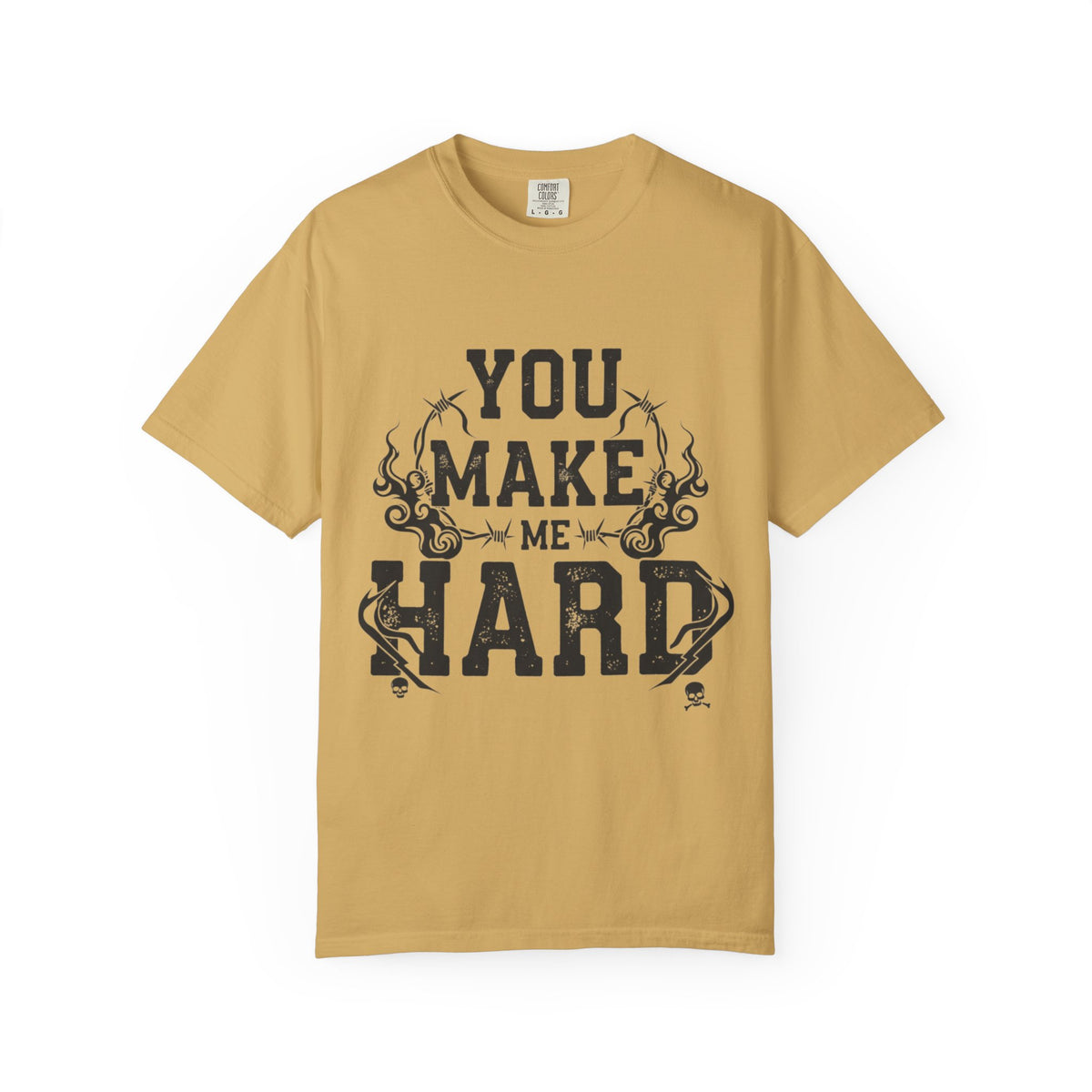 Color: Mustard | You Make Me Hard 3 Unisex Garment-Dyed T-shirt