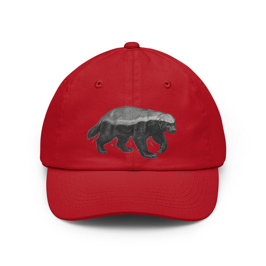 Color: Red | Pencil Sketch Art Honey Badger Dad Hat