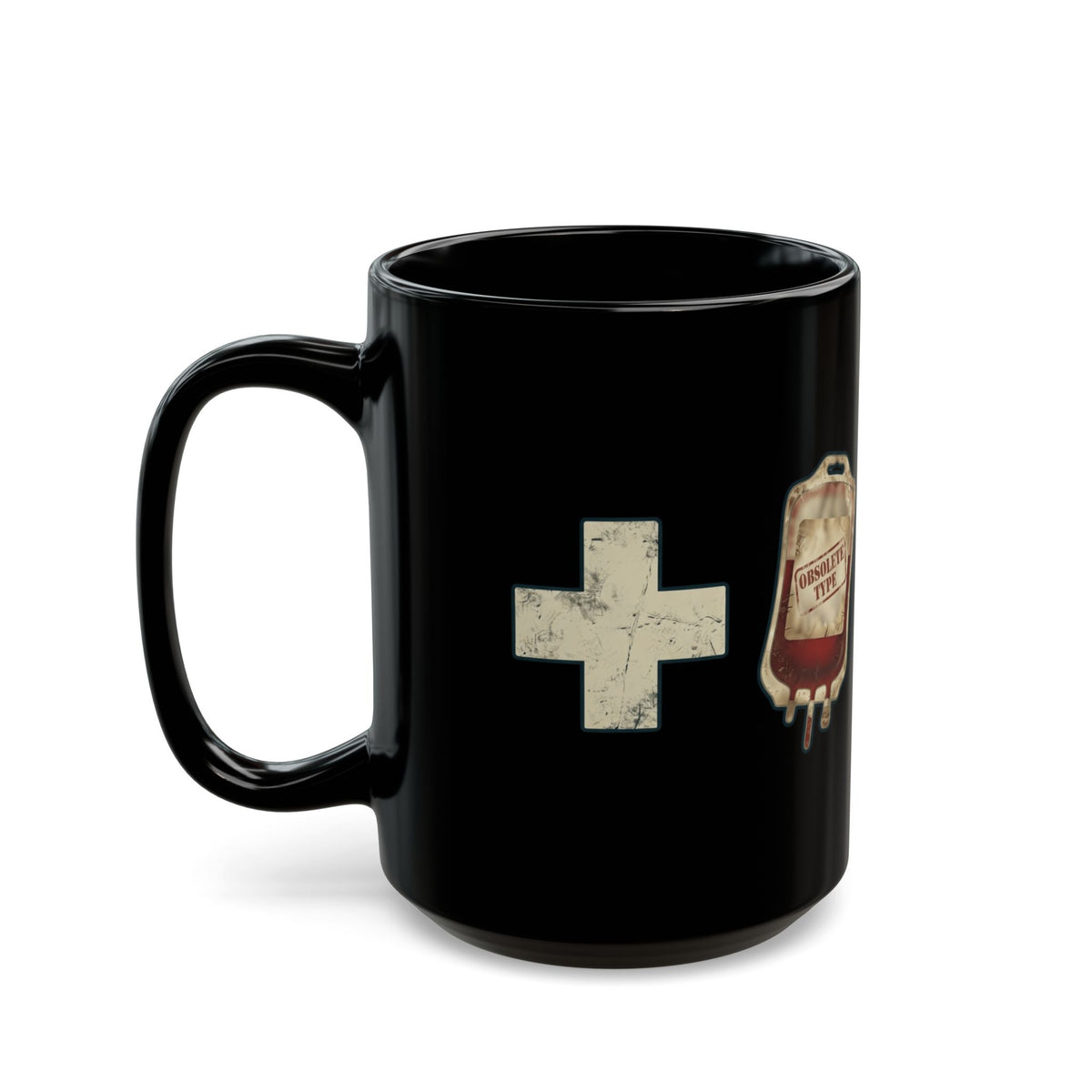 "Blood Type" Black Ceramic Mug — Graphic