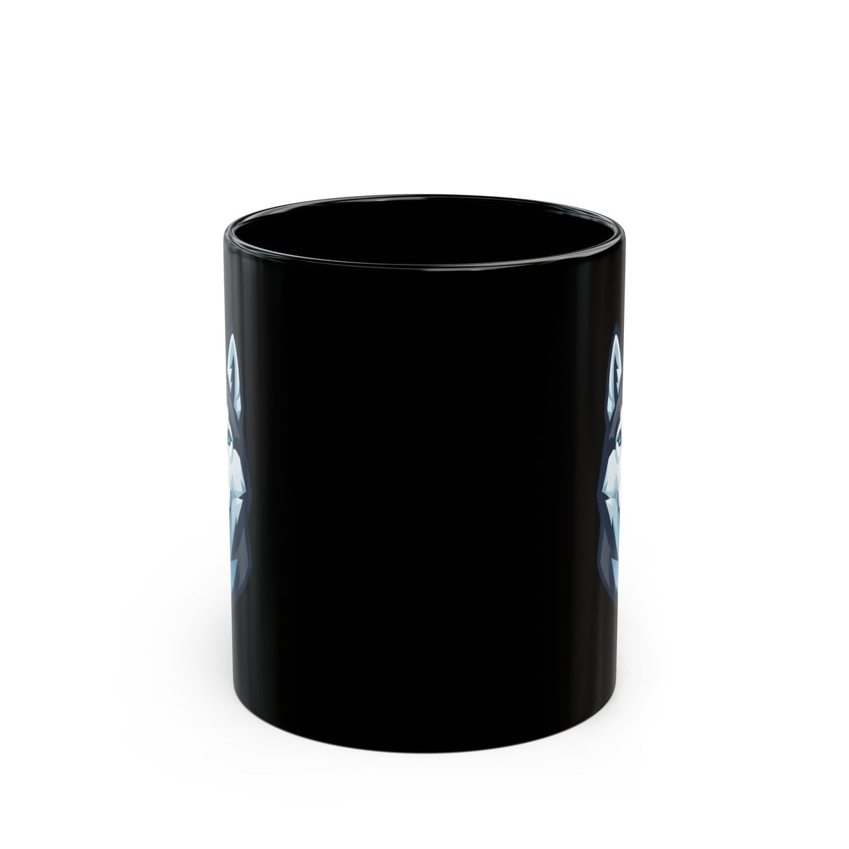 "Siberian Husky Loyal & Free" Black Ceramic Mug — Graphic