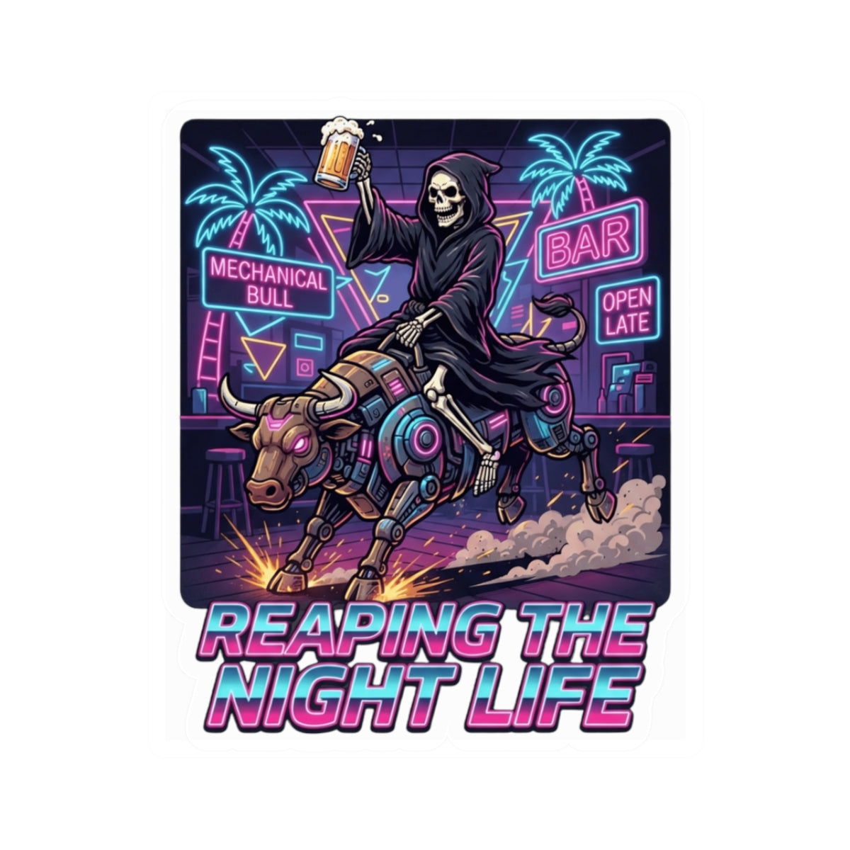 "Reaping the Night Life" Sticker — Main