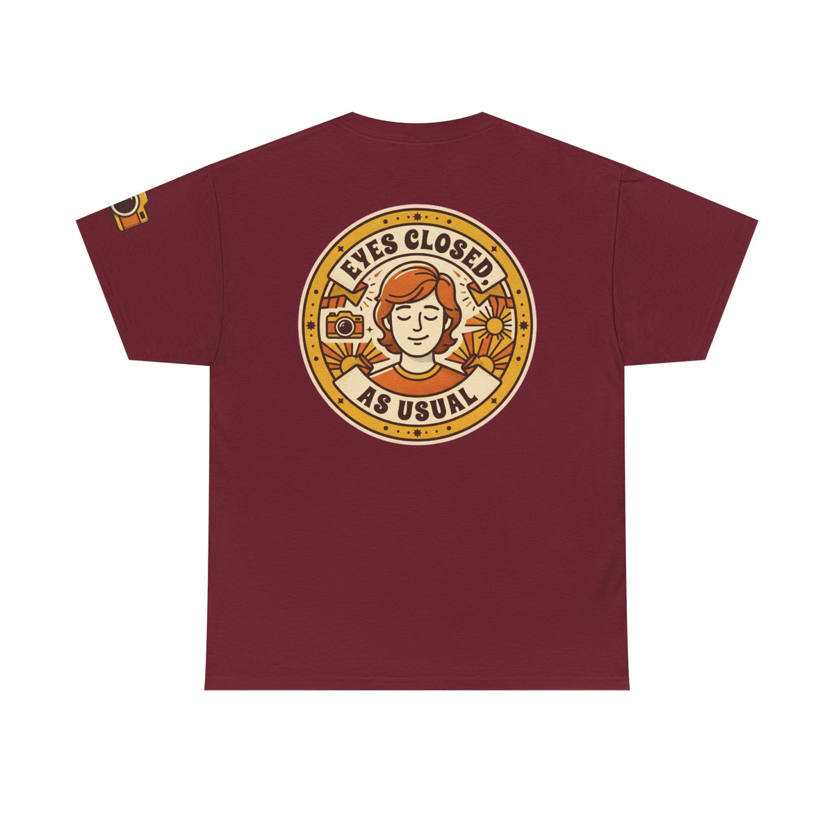 Color: Garnet | Eyes Closed As Usual Premium Graphic Tee
